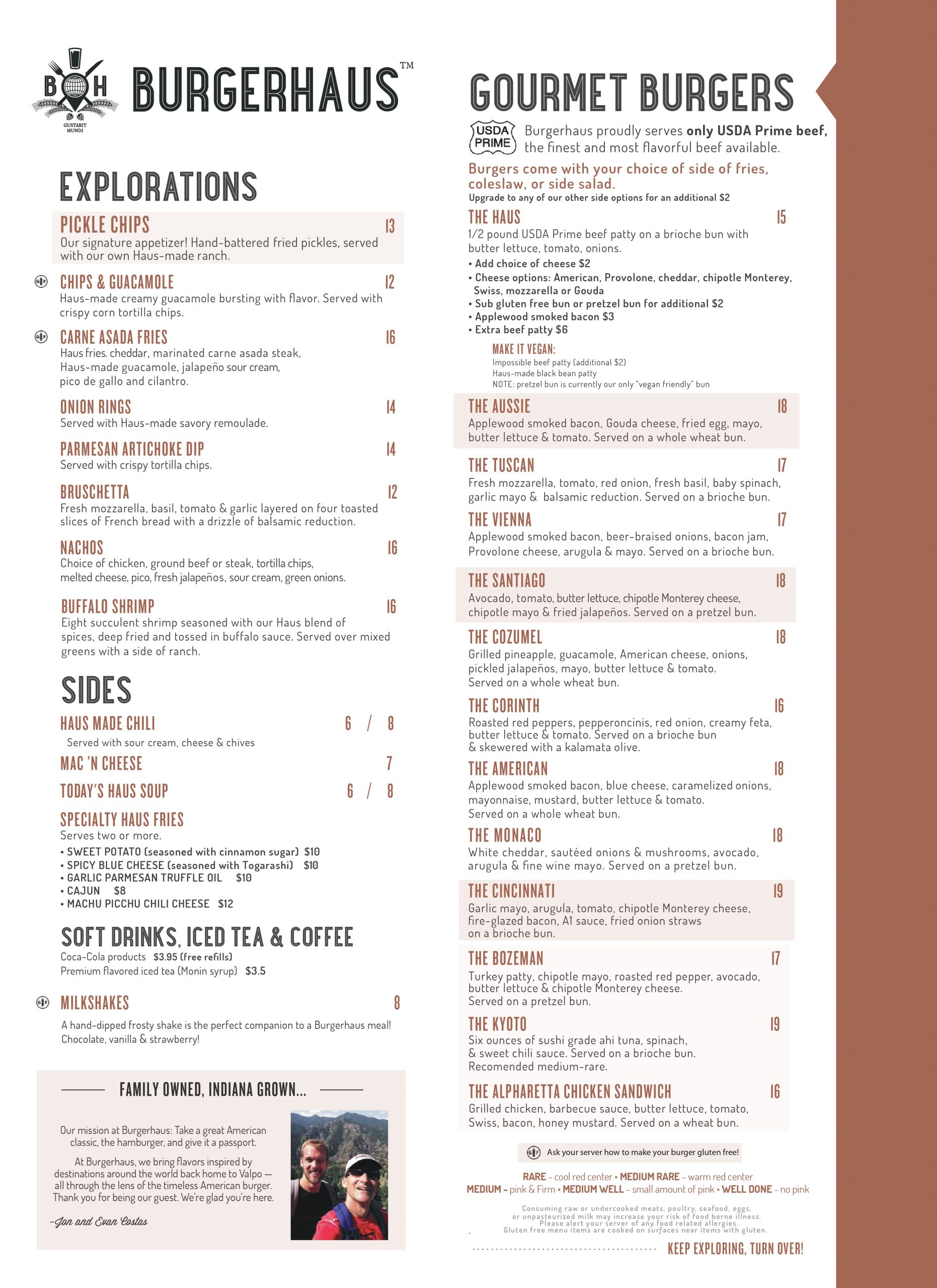Burgerhaus Menu (Page 1)